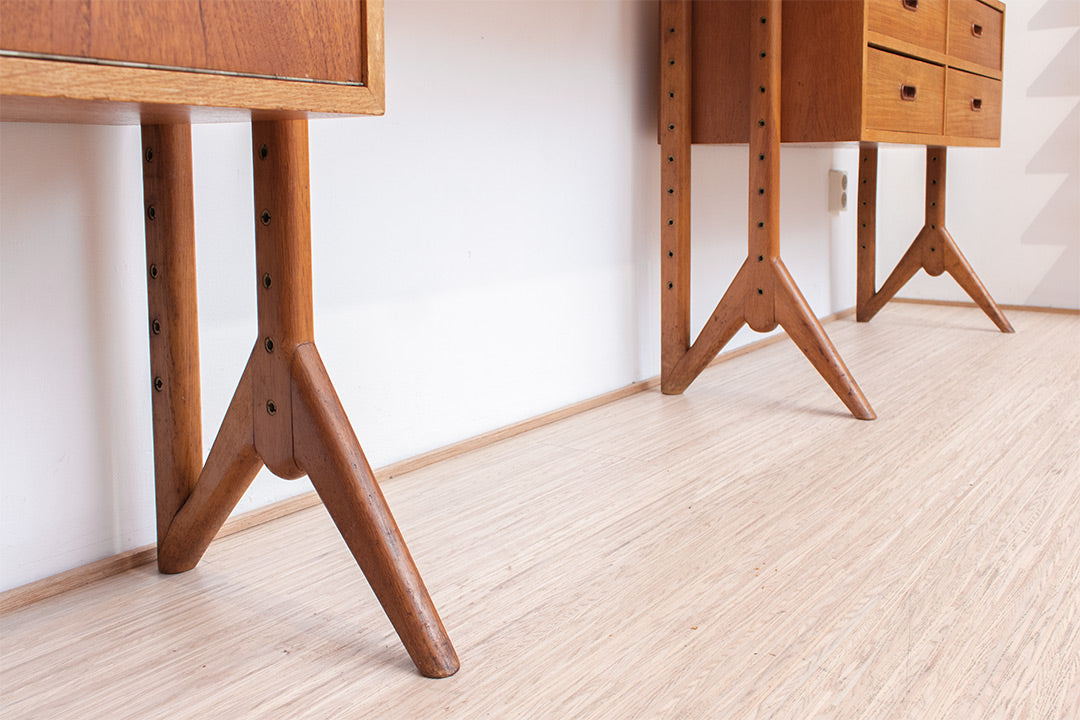 Vintage modulaire wandkast Edsbyn Mobelfabrik Zweden jaren 50