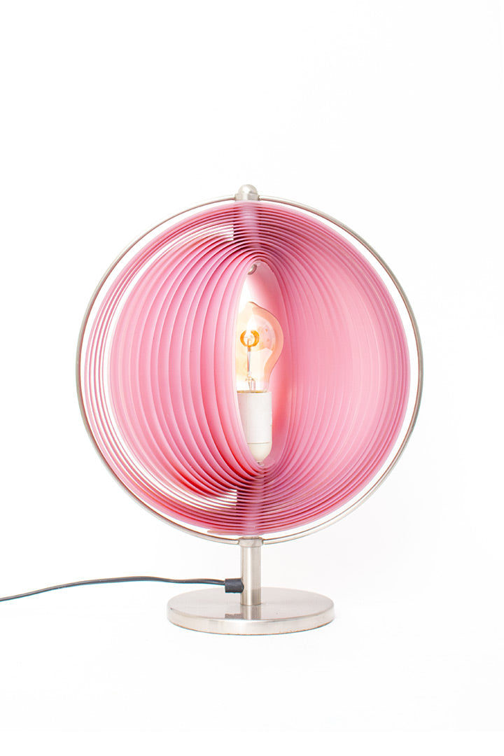 Vintage moon tafellamp met roze lamellen Kare Design