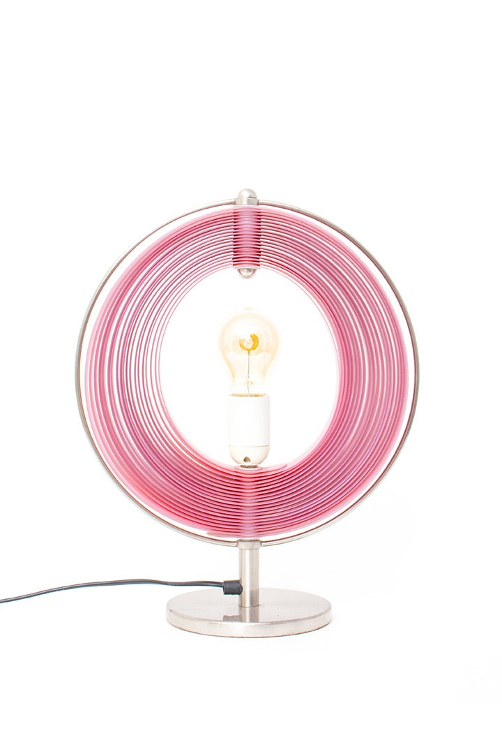 Vintage moon tafellamp met roze lamellen Kare Design