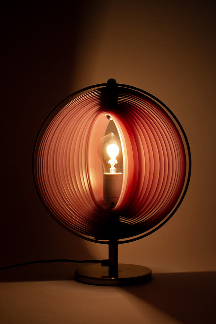 Vintage moon tafellamp met roze lamellen Kare Design