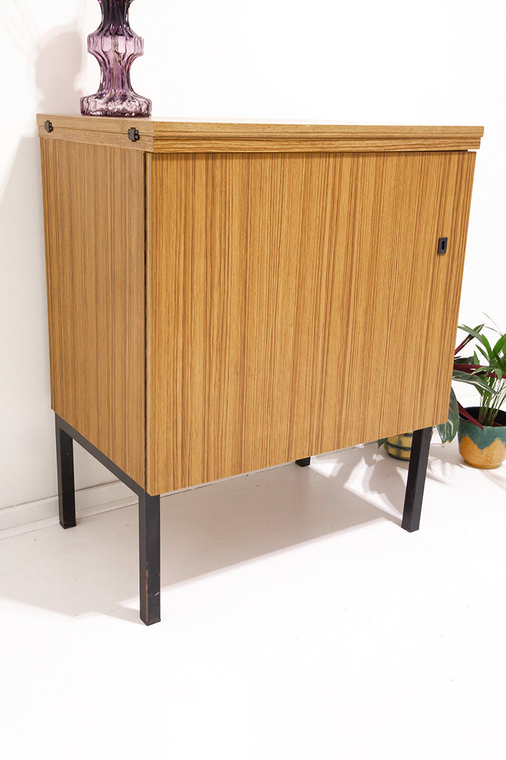 Vintage naaikastje houtfineer met uitklapbare bladen jaren 60