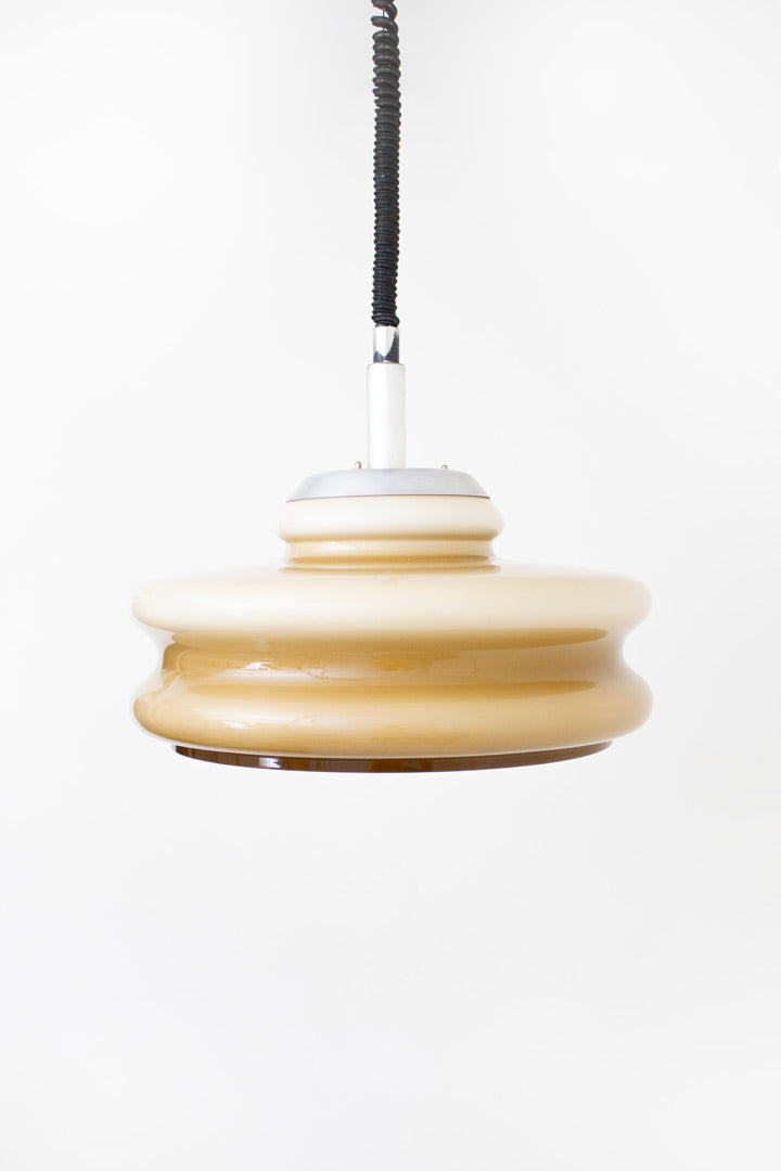 Vintage kunststoffen Dijkstra hanglamp met trekpendel