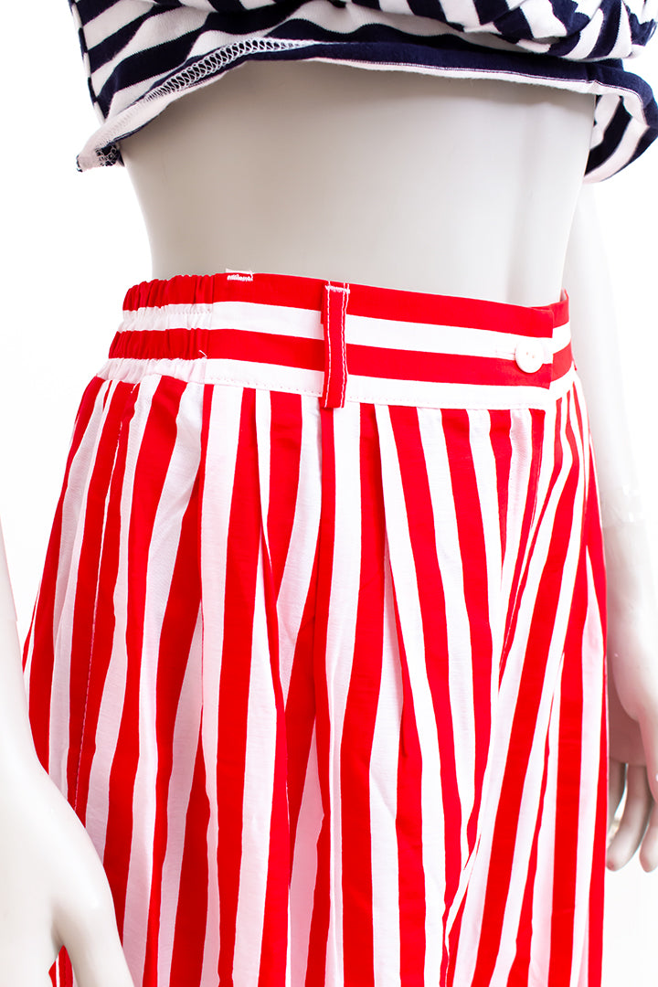 Vintage pantalon rood wit gestreept Miss Etam