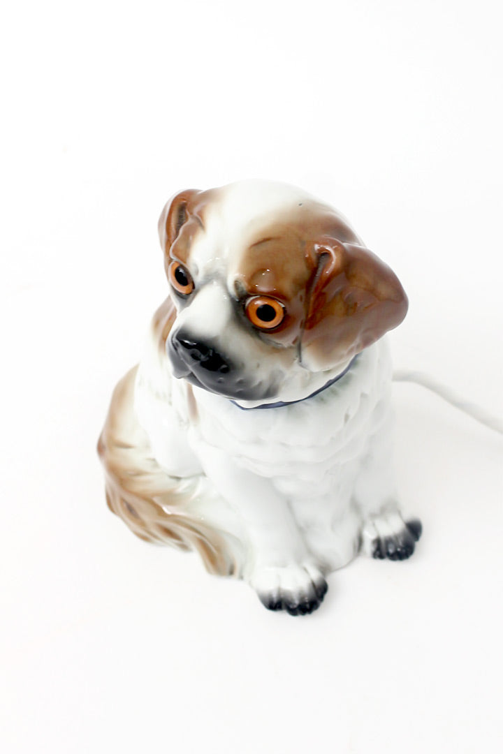 Vintage parfumlamp hond van keramiek jaren 50