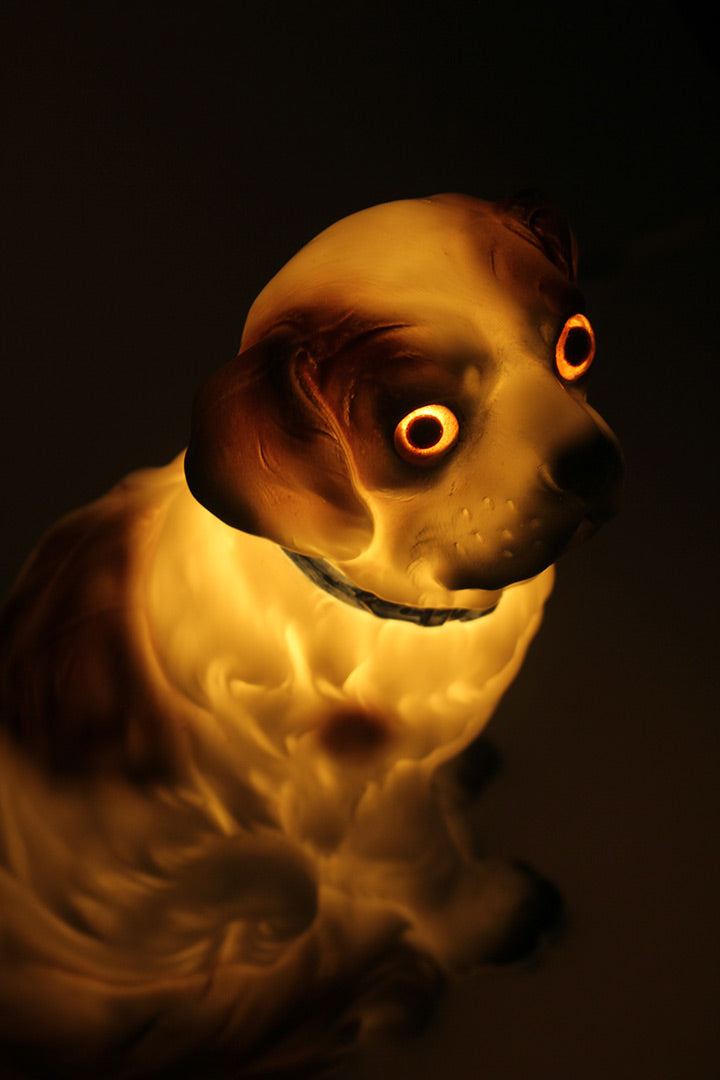 Vintage parfumlamp hond van keramiek jaren 50
