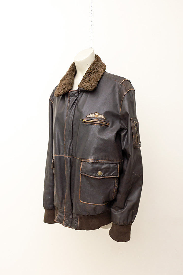 Vintage pilotenjas van bruin leer Arma