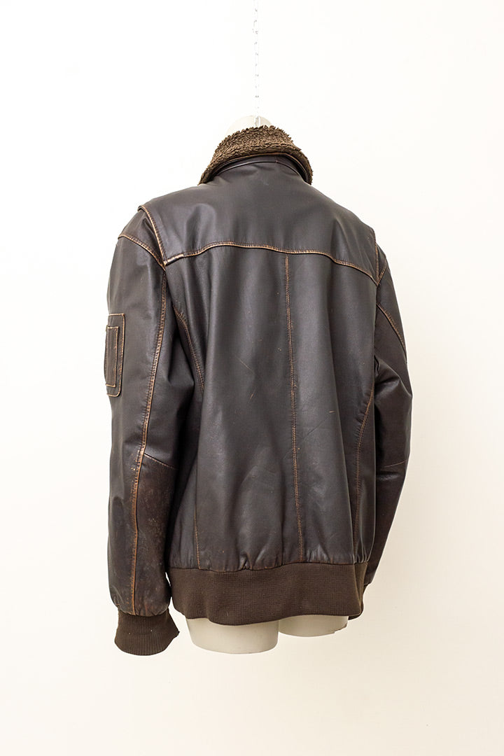 Vintage pilotenjas van bruin leer Arma