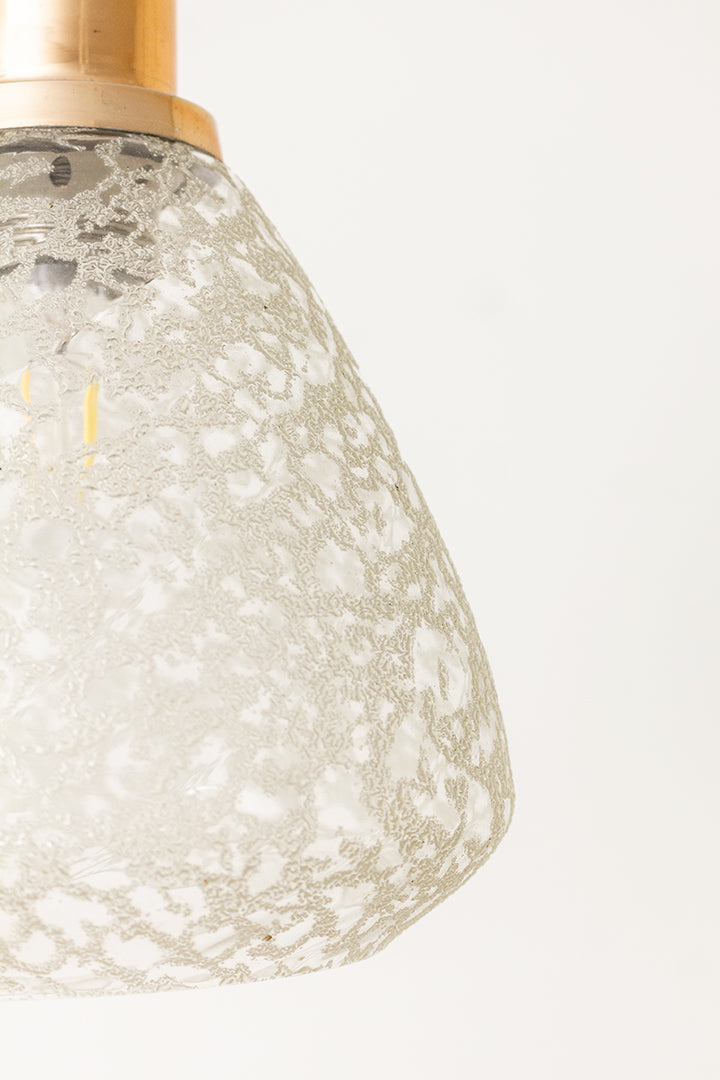 Vintage plafondlamp glazen kap met ijskristallen look