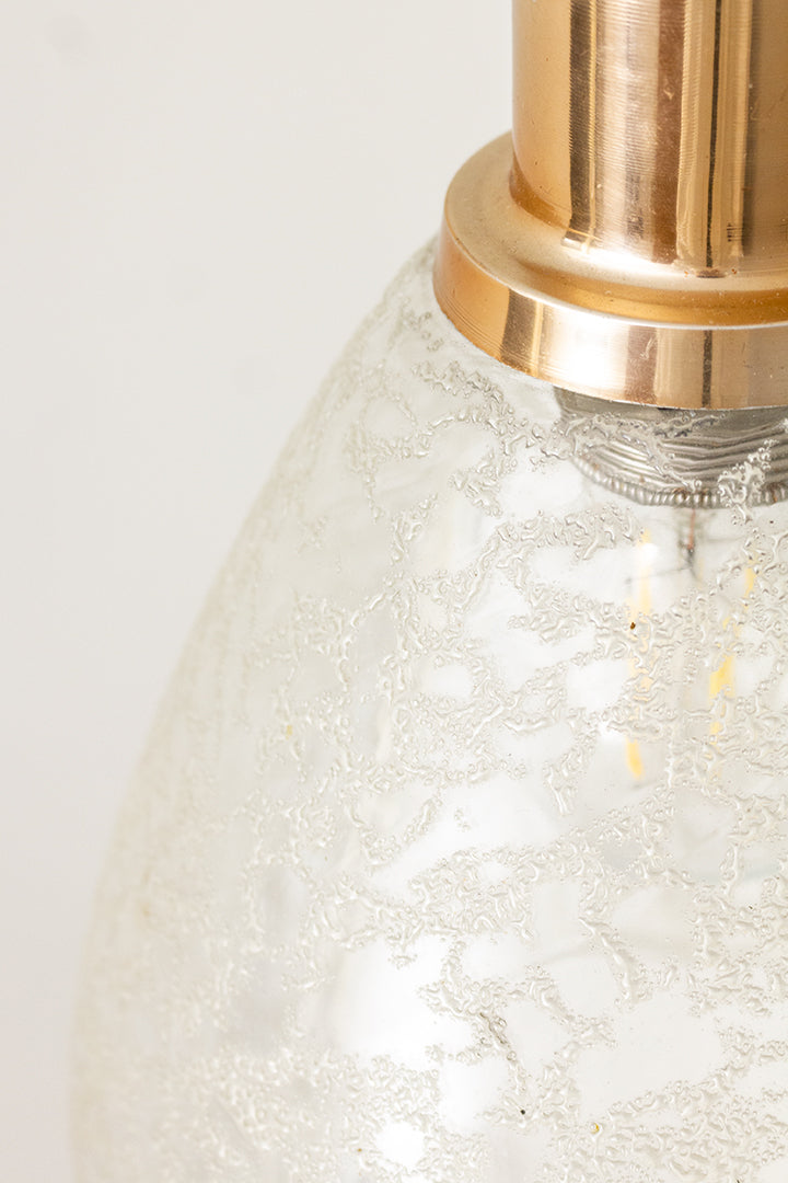 Vintage plafondlamp glazen kap met ijskristallen look