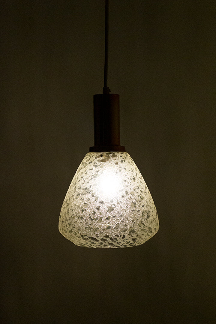 Vintage plafondlamp glazen kap met ijskristallen look
