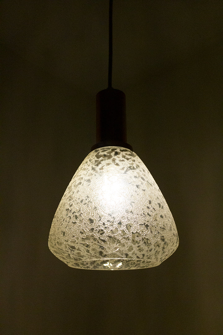 Vintage plafondlamp glazen kap met ijskristallen look