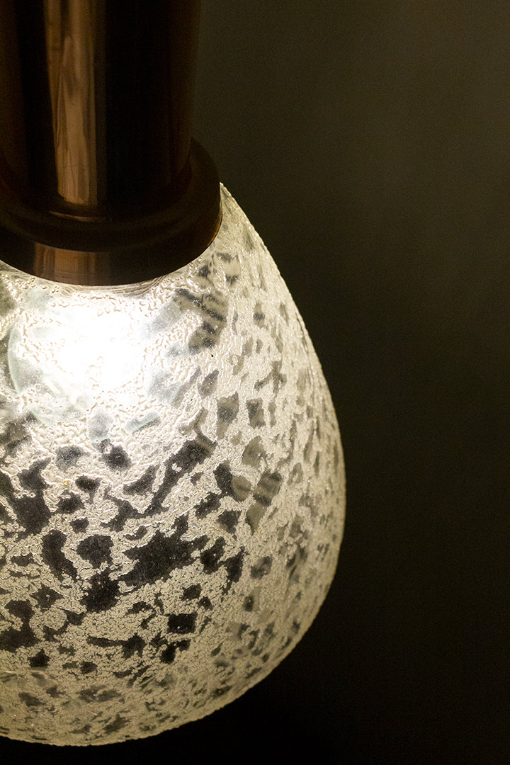 Vintage plafondlamp glazen kap met ijskristallen look