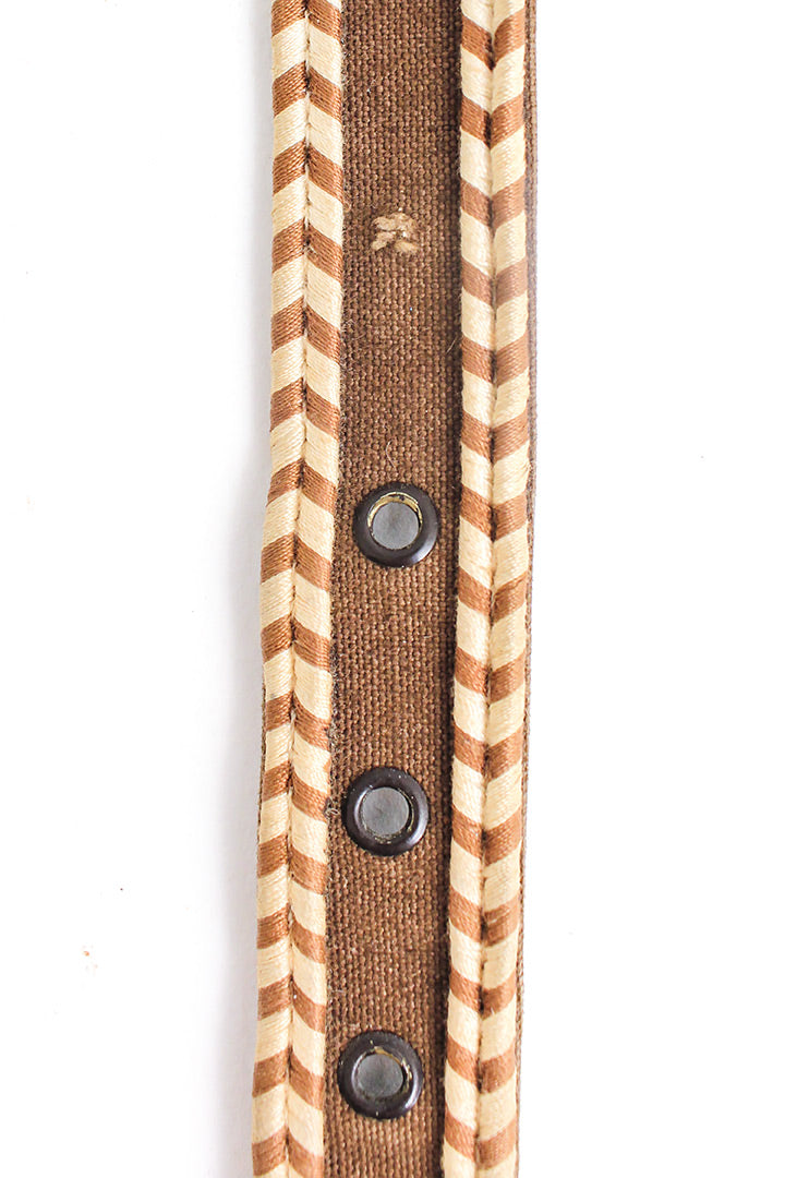 Vintage riem Yves Saint Laurent bruin en beige