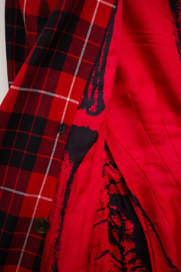 Vintage rode wollen Jean Paul Gaultier blazer voor GIBO