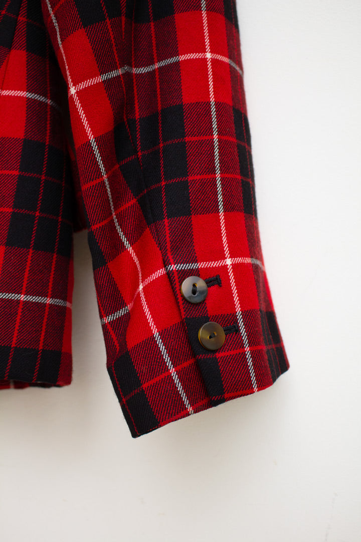 Vintage rode wollen Jean Paul Gaultier blazer voor GIBO