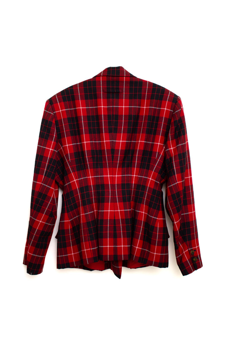 Vintage rode wollen Jean Paul Gaultier blazer voor GIBO