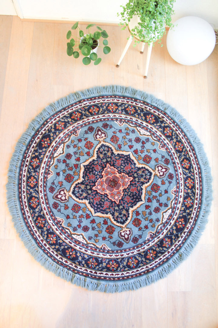 Vintage rond kleed blauw