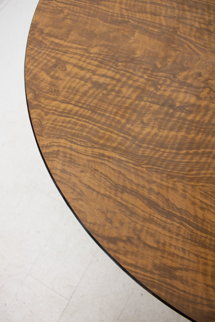 Ronde vintage eettafel Palissander formica