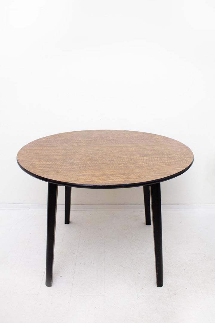 Vintage ronde houten eettafel