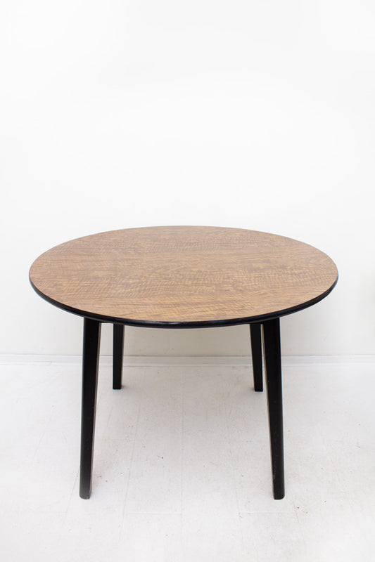 Vintage ronde houten eettafel