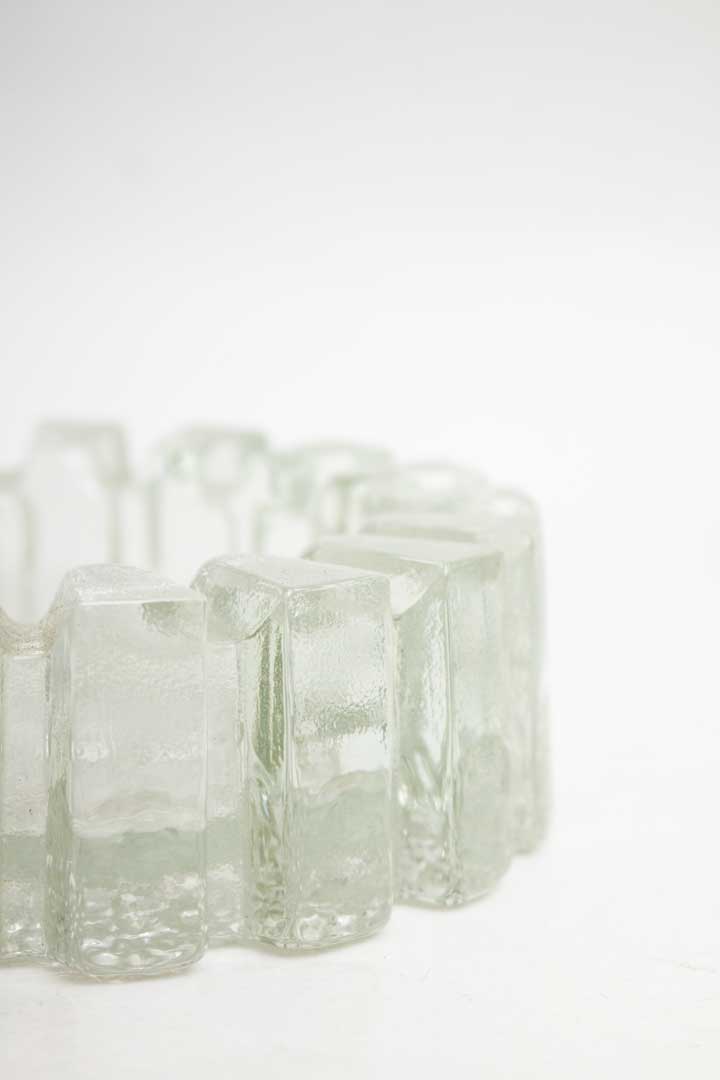Vintage glazen asbak ijsglas Pukeberg Zweden