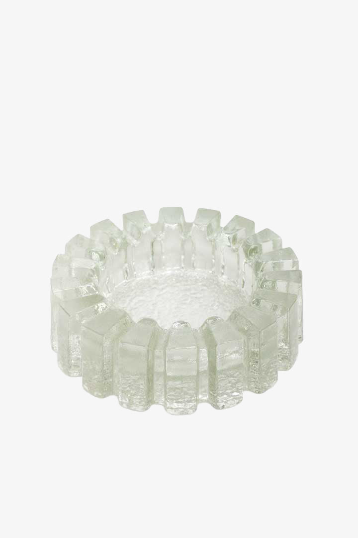 Vintage glazen asbak ijsglas Pukeberg Zweden