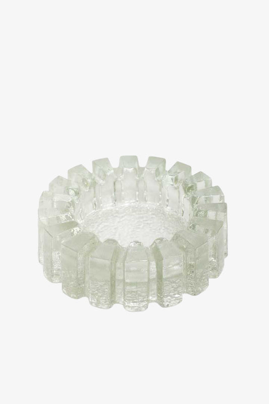 Vintage glazen asbak ijsglas Pukeberg Zweden