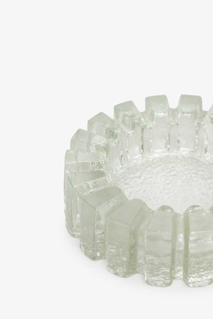 Vintage glazen asbak ijsglas Pukeberg Zweden