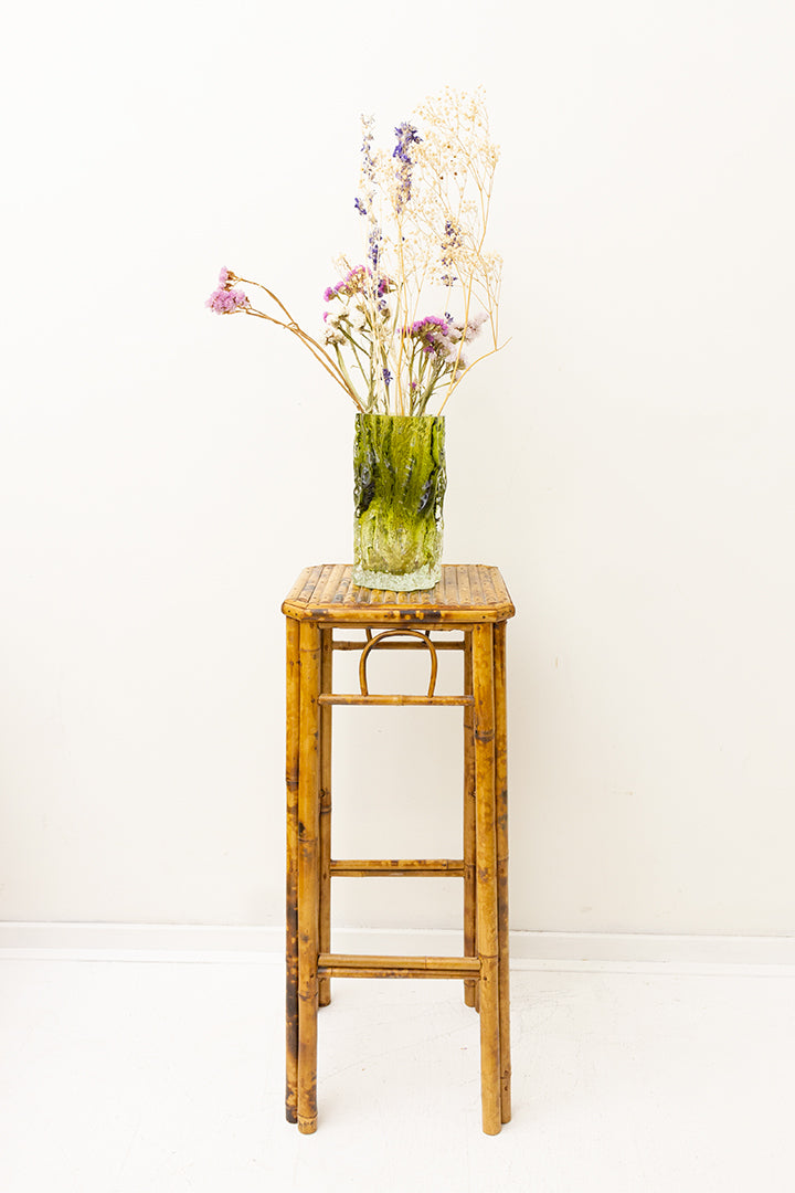 Vintage rotan plantentafel/pied de stalle