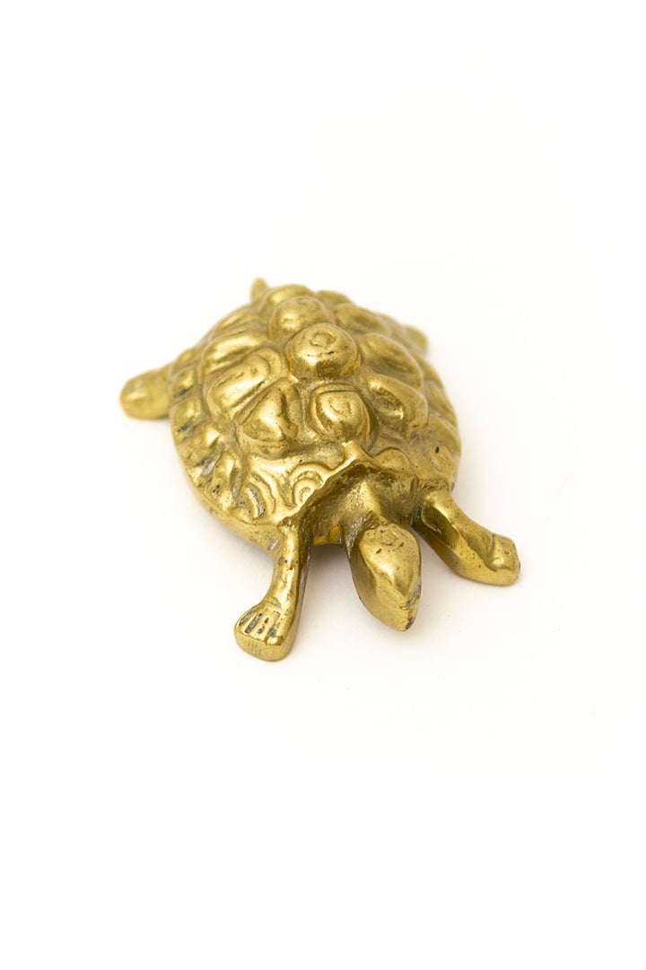 Vintage schildpad beeldje van messing