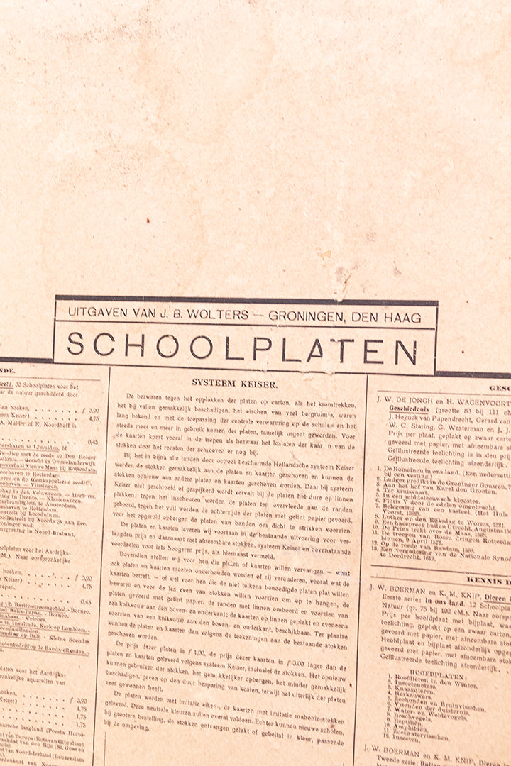 Vintage schoolplaat ‘op Borneo’ van M.A. Koekkoek