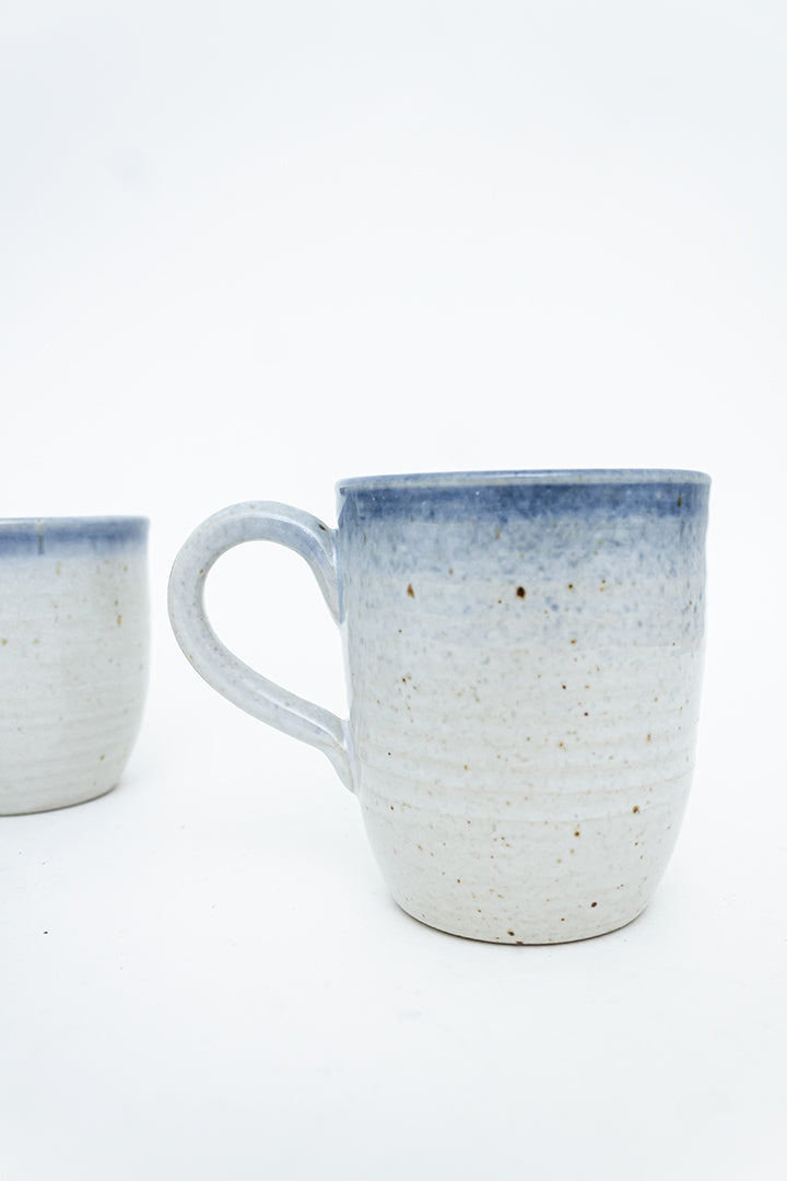 Vintage servies blauw/wit gemêleerd 33-delig