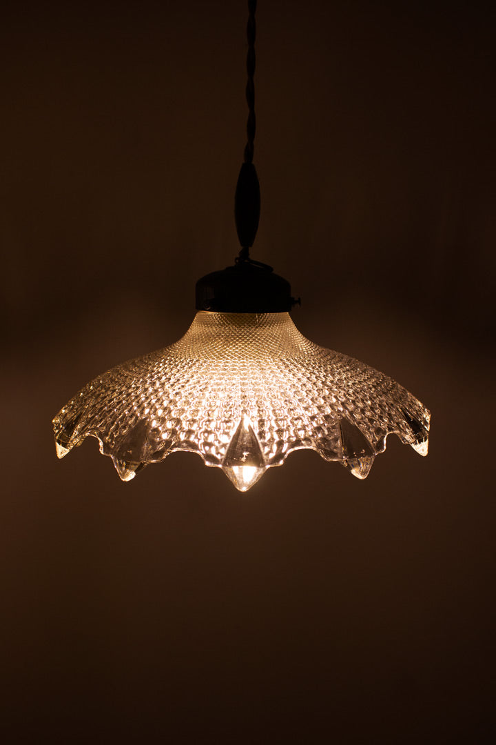 Vintage set van 2 Holophane hanglampen