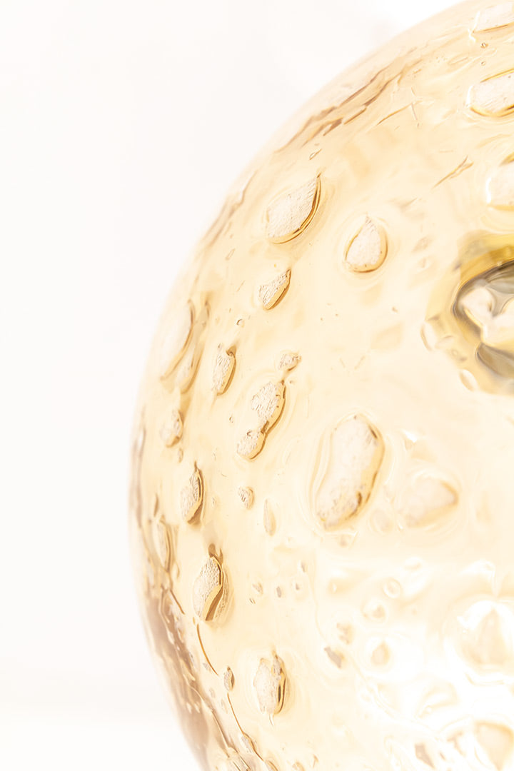 Vintage seventies hanglamp met glazen globe kap