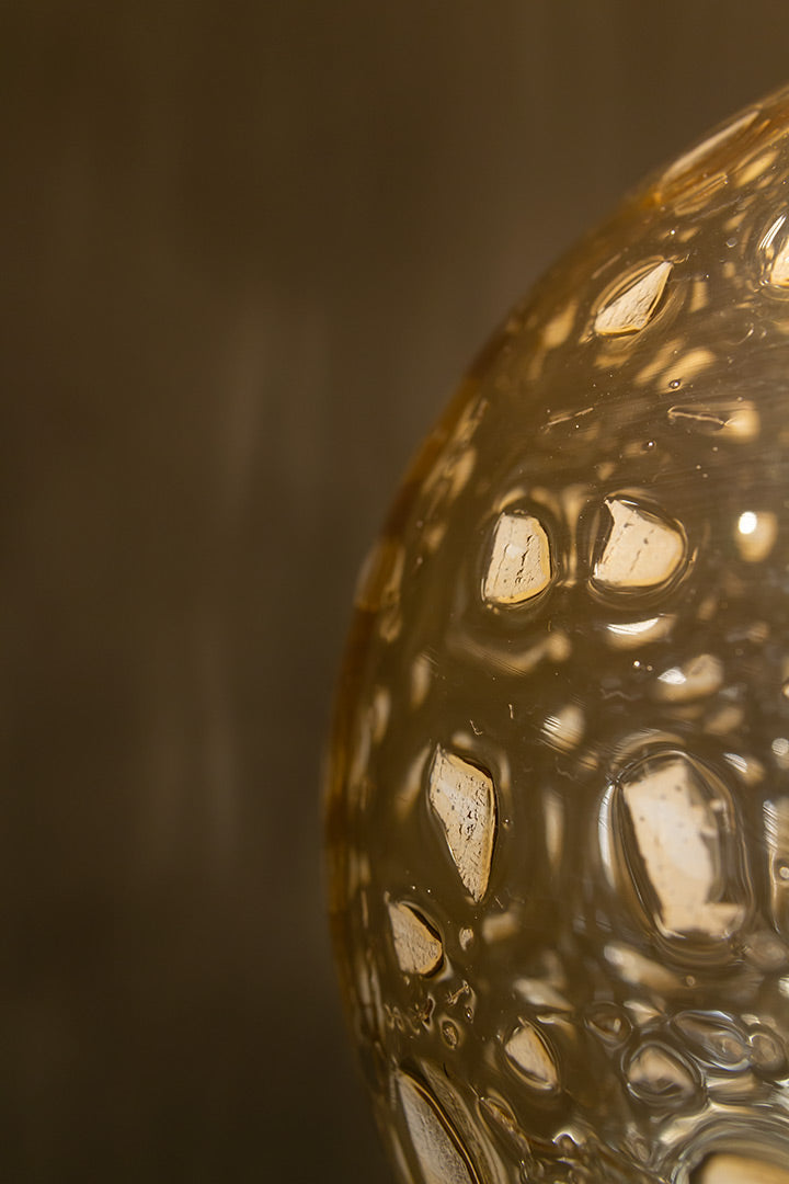 Vintage seventies hanglamp met glazen globe kap