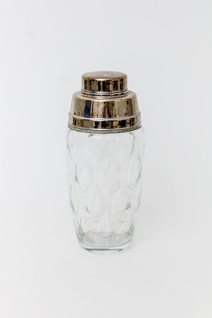 Vintage shaker voor cocktails bubbelglas