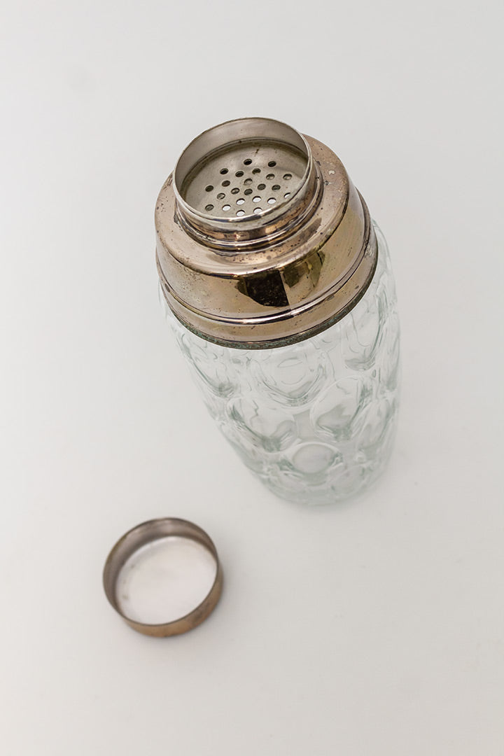 Vintage shaker voor cocktails bubbelglas