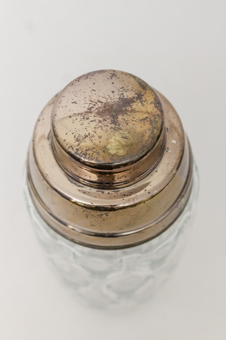 Vintage shaker voor cocktails bubbelglas
