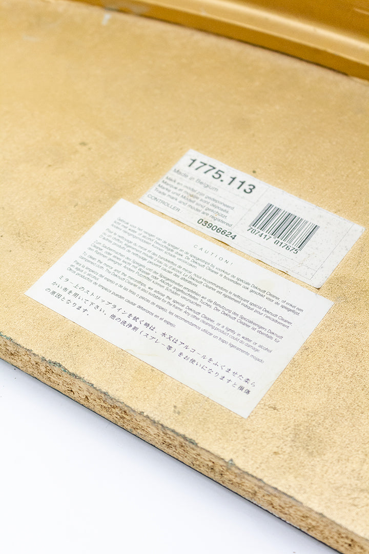 Vintage spiegel en planchet waaiervormig Art Deco met vergulde omlijsting