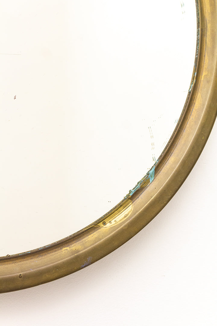 Vintage spiegel messing rand met strik