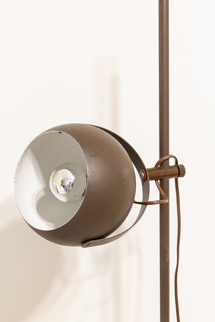 Vintage staande bollamp bruin jaren 70
