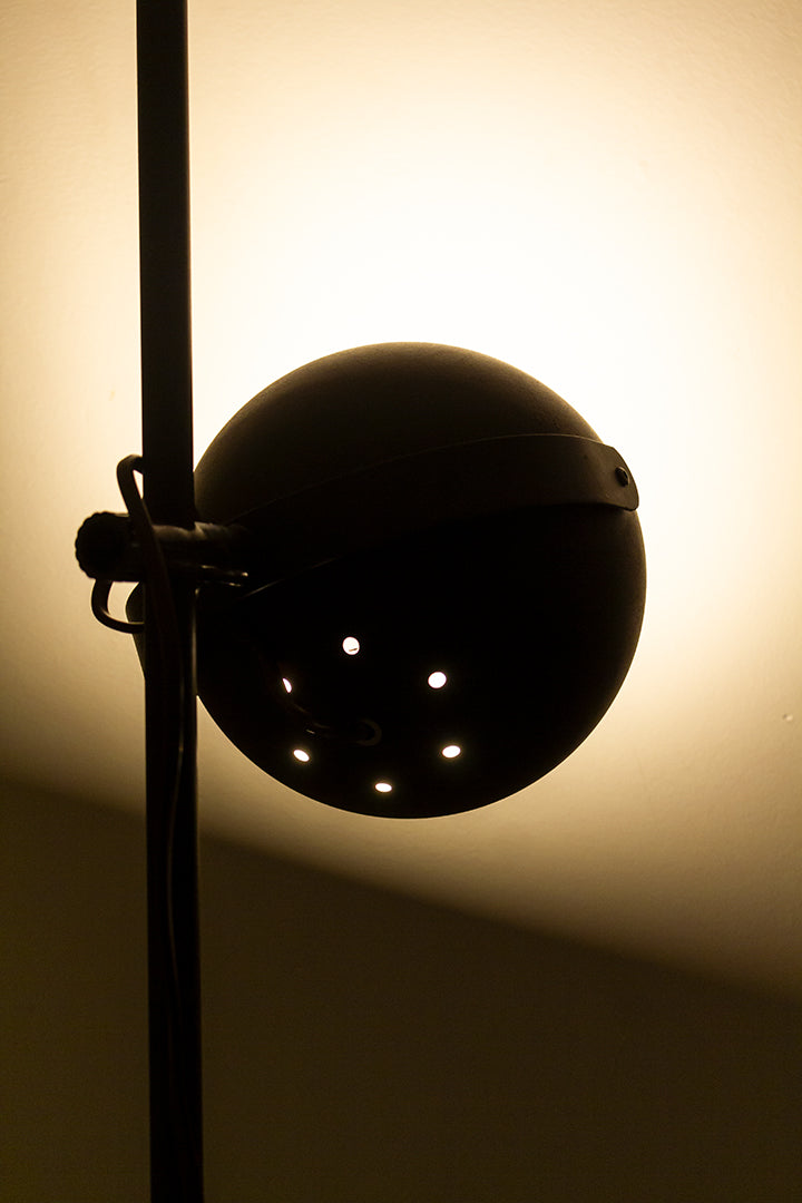 Vintage staande bollamp bruin jaren 70