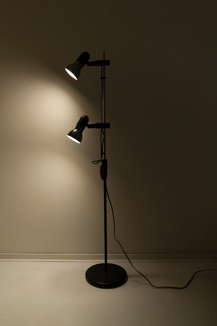 Vintage staande lamp met dubbele spots jaren 80