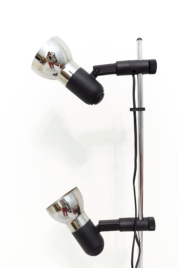 Vintage staande lamp met dubbele spots jaren 80