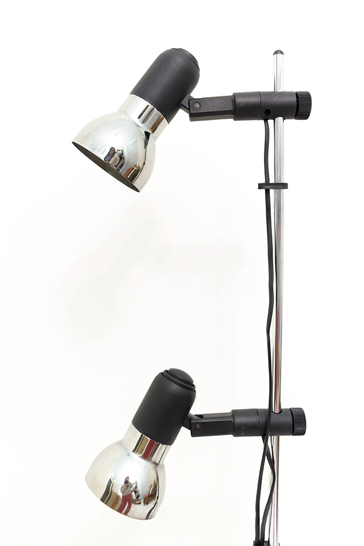 Vintage staande lamp met dubbele spots jaren 80