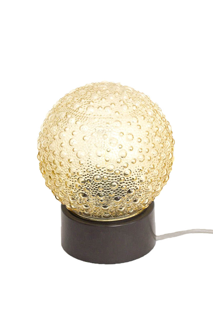 Vintage tafellamp getint glas met bubbels