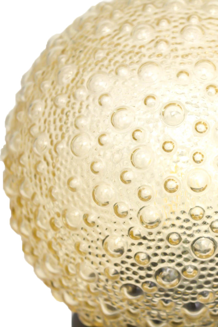 Vintage tafellamp getint glas met bubbels