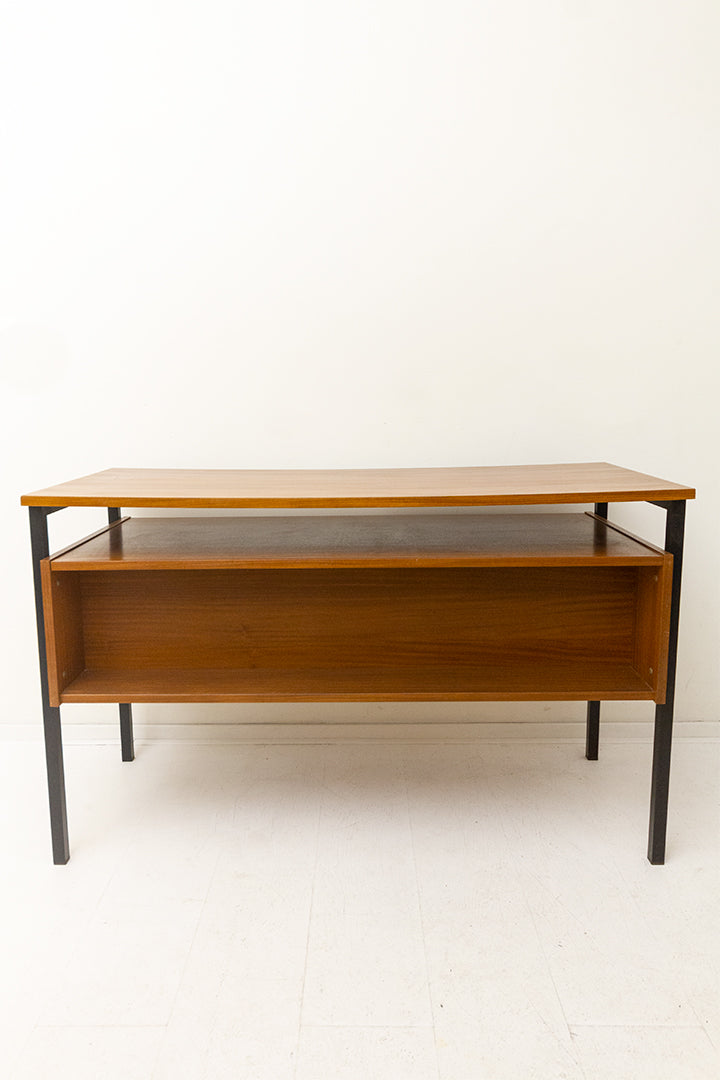 Vintage teakhouten bureau Arnhem met boekenkast