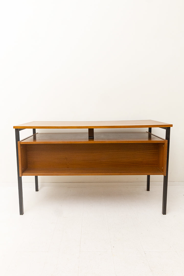 Vintage teakhouten bureau Arnhem met boekenkast