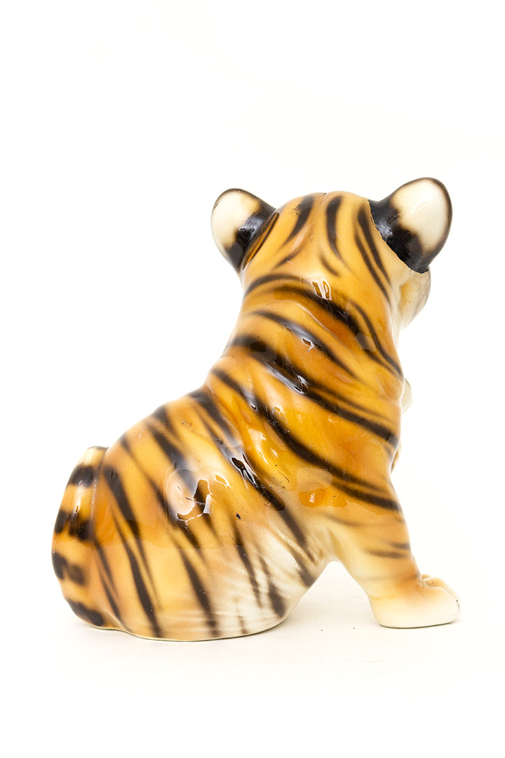 Vintage tijger welp van keramiek Hollywood-Regency stijl Italië